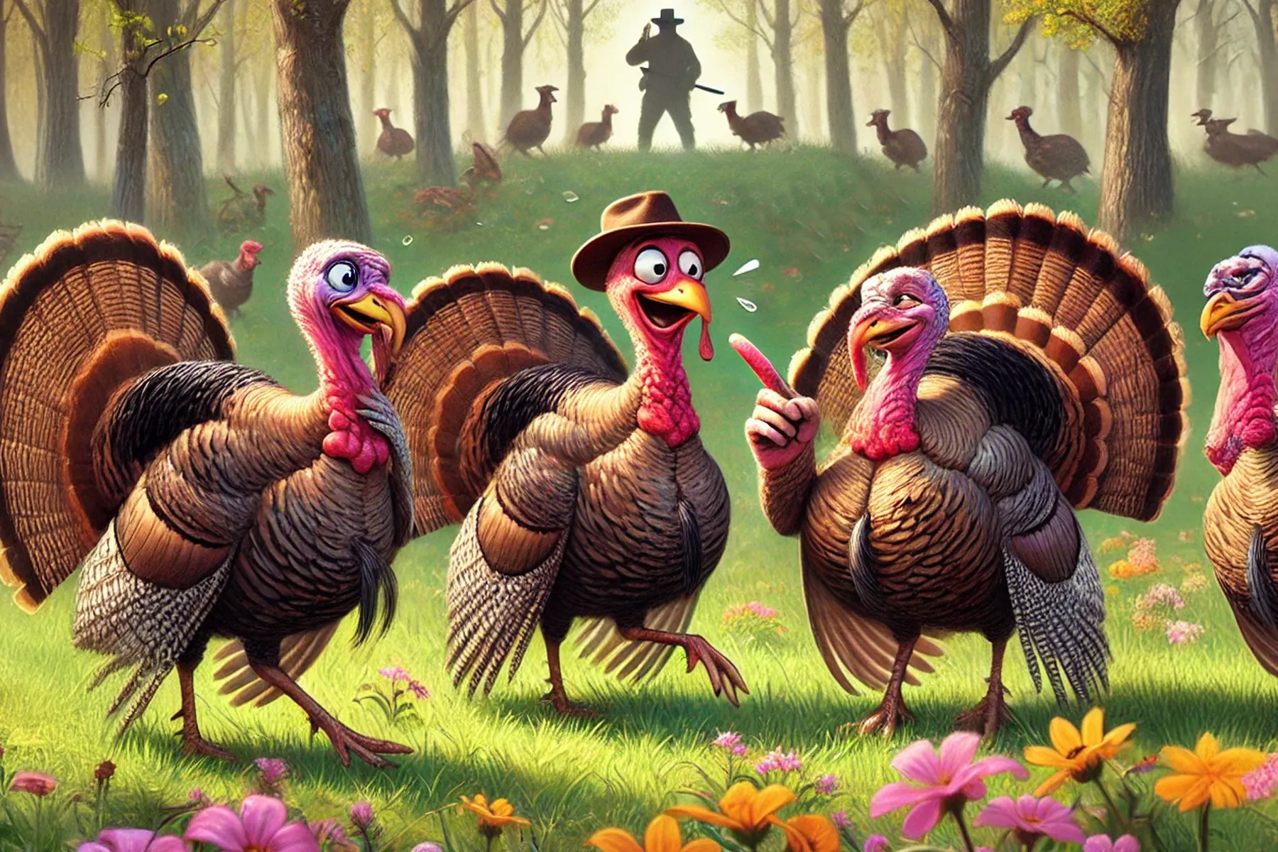 Wild Turkeys cartoon for Last Laugh column