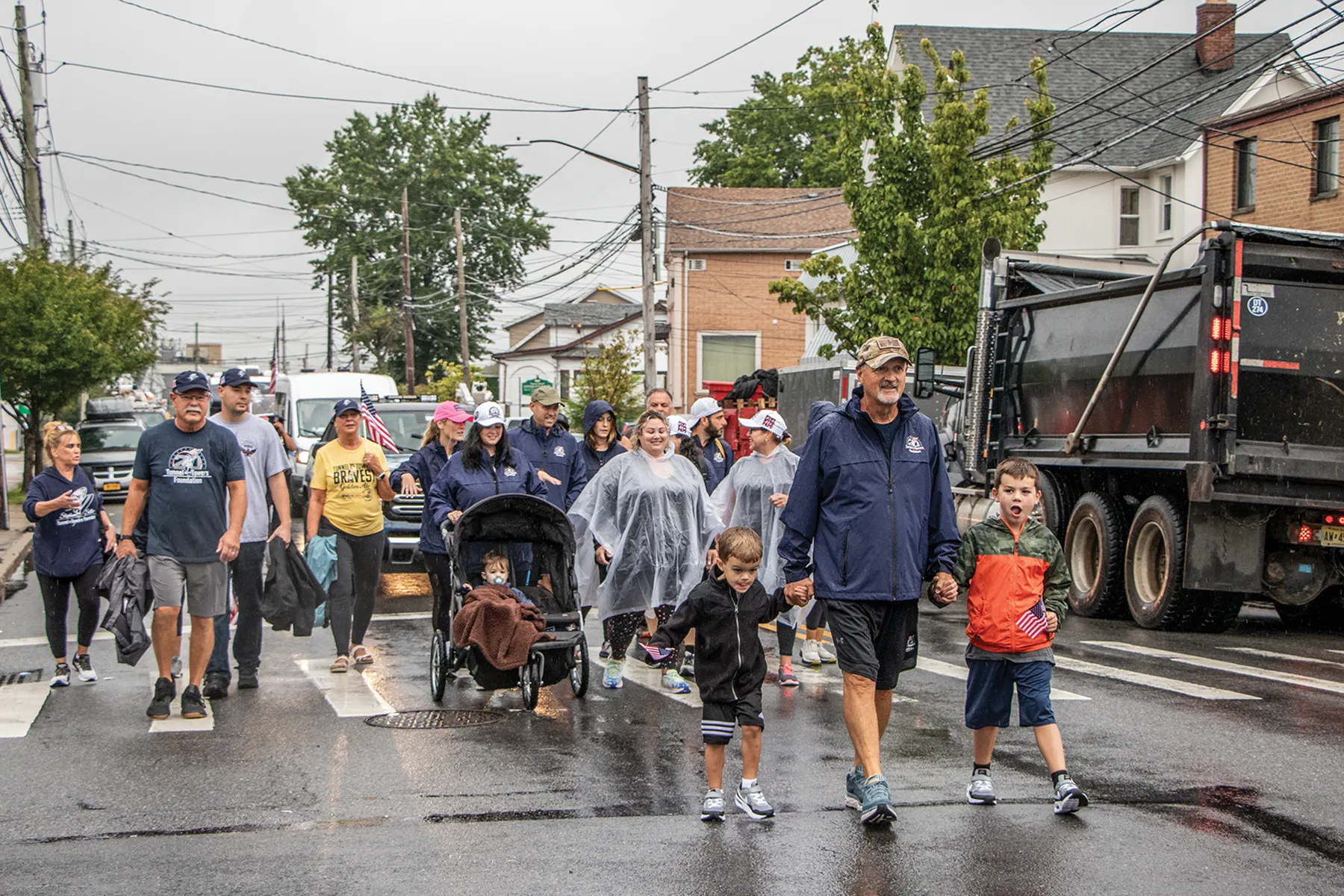 Frank Siller, chairman and CEO of the Tunnel to Towers foundation leading a parade