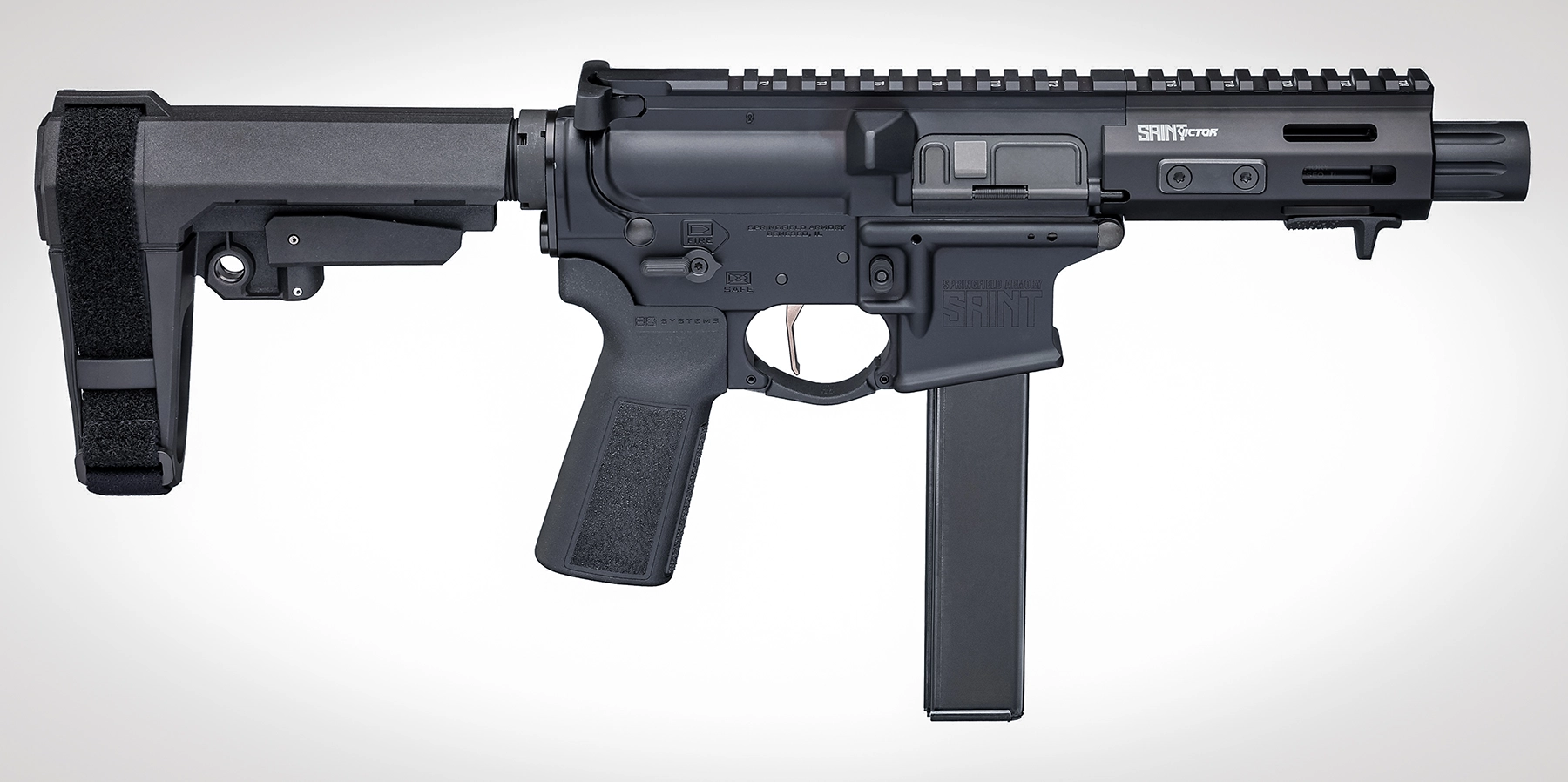 the Springfield Armory 9mm Saint Victor pistol in profile