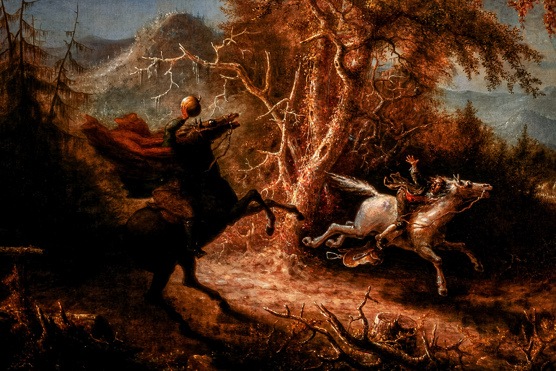 The Headless Horseman Pursuing Ichabod Crane painting