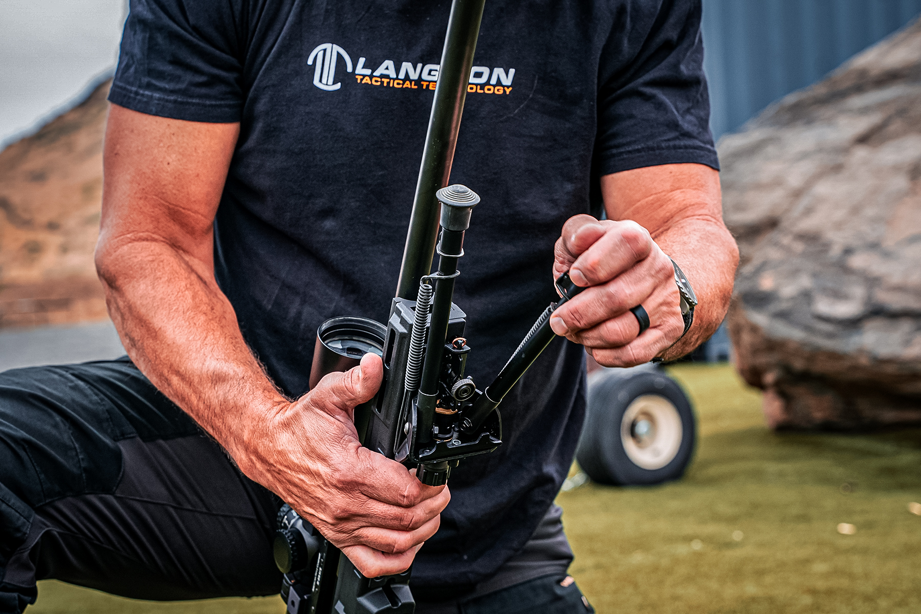 The LTT Impact ships with a Harris Bipod.
