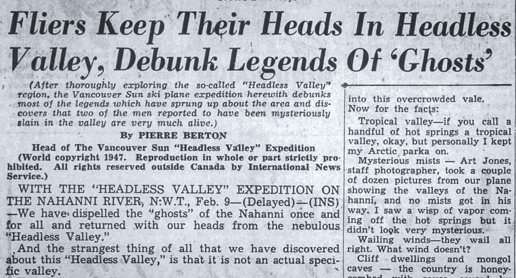 news story about headless valley