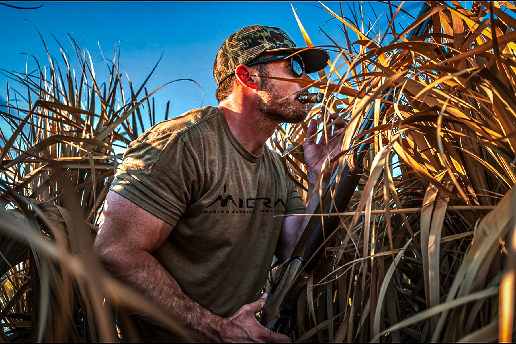 Drew McIntosh of Migra Ammunition in the blind