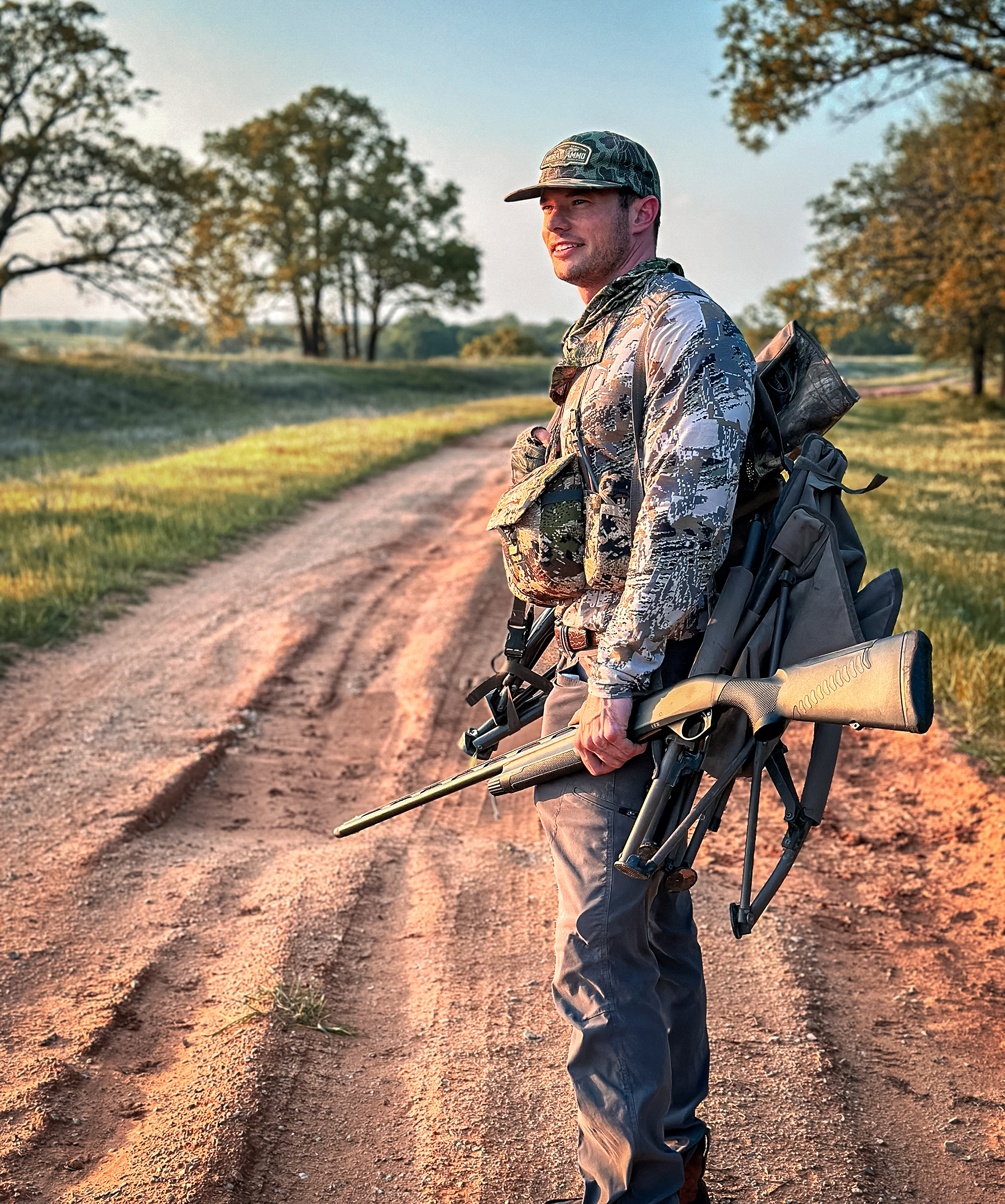 Drew McIntosh of Migra Ammunition with a shotgun