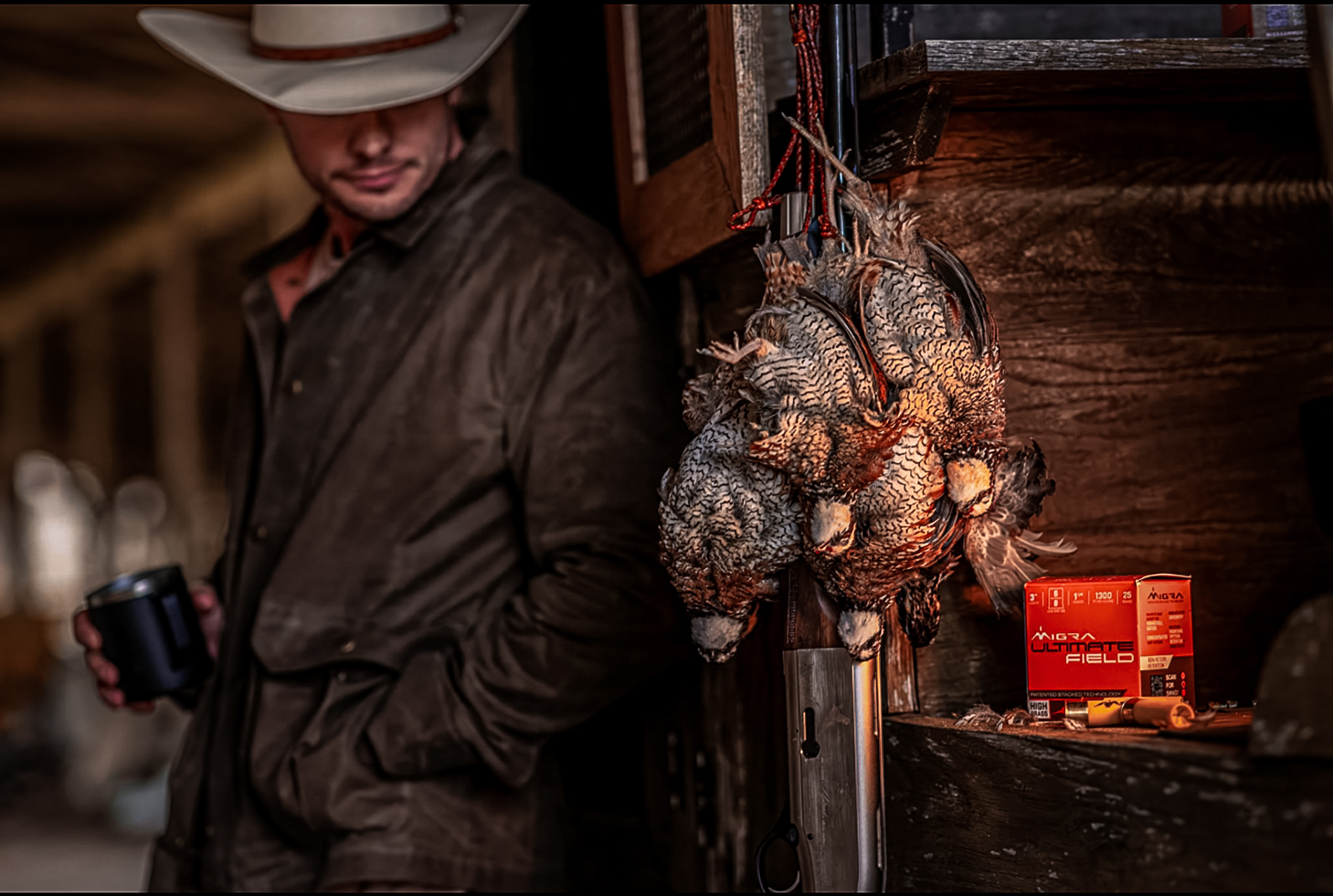 Drew McIntosh of Migra Ammunition with pheasants