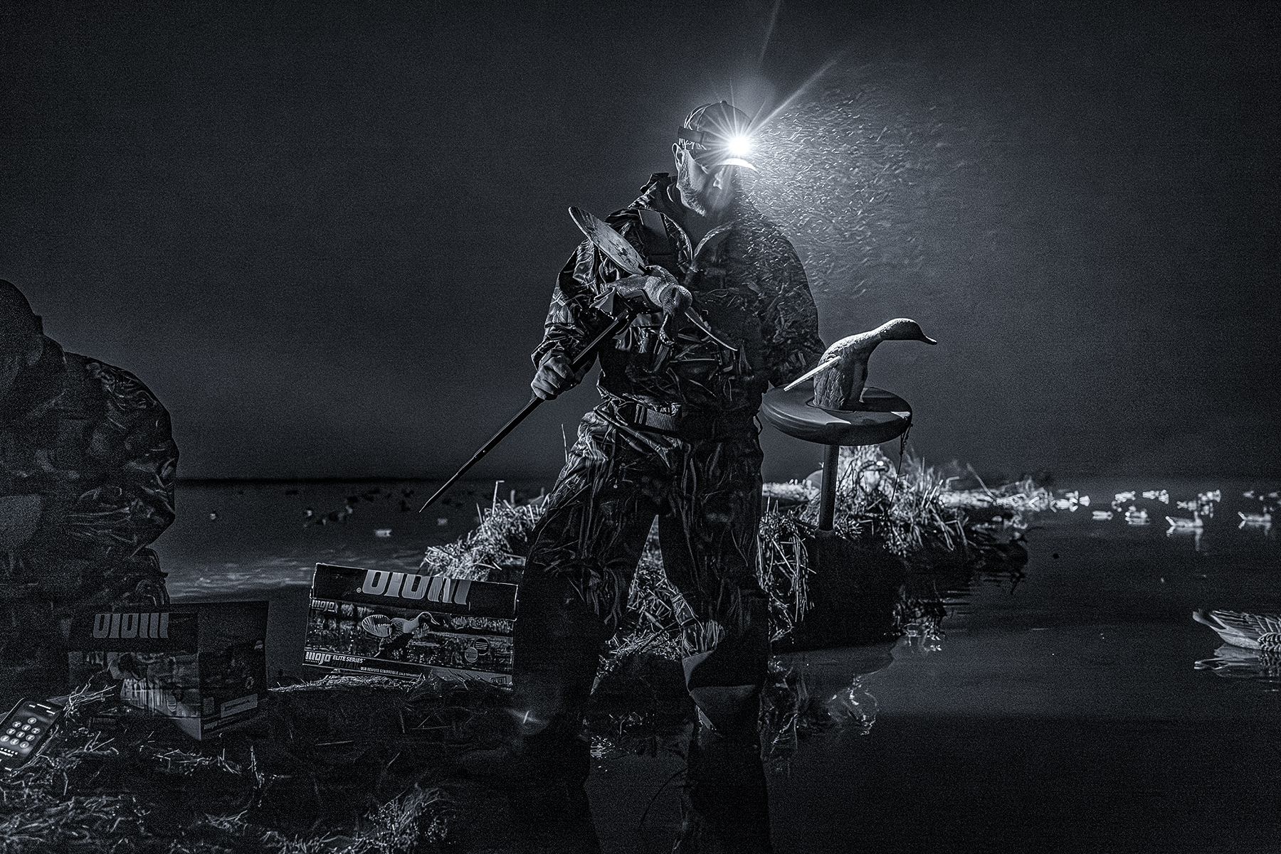 chad belding placing dekes in the dark