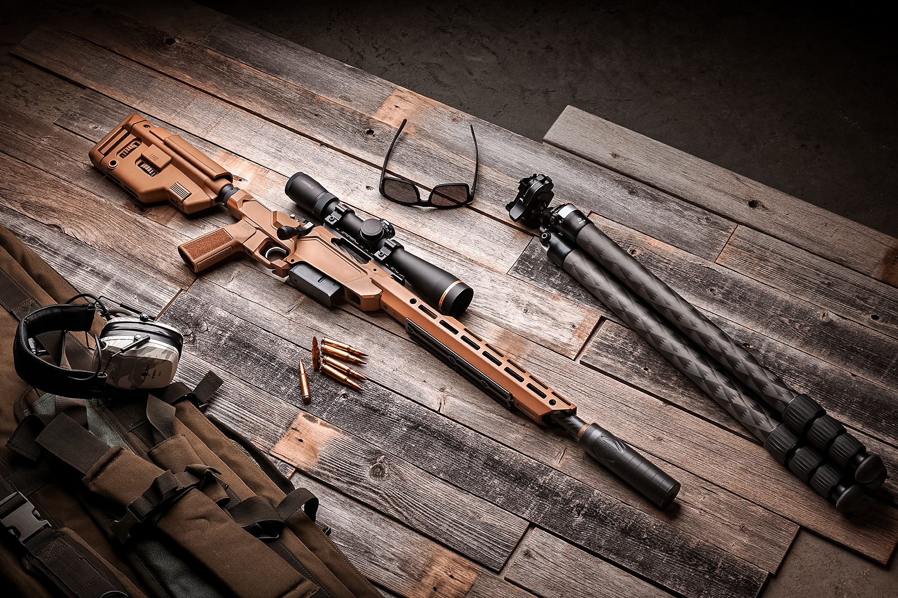 with a tripod and case