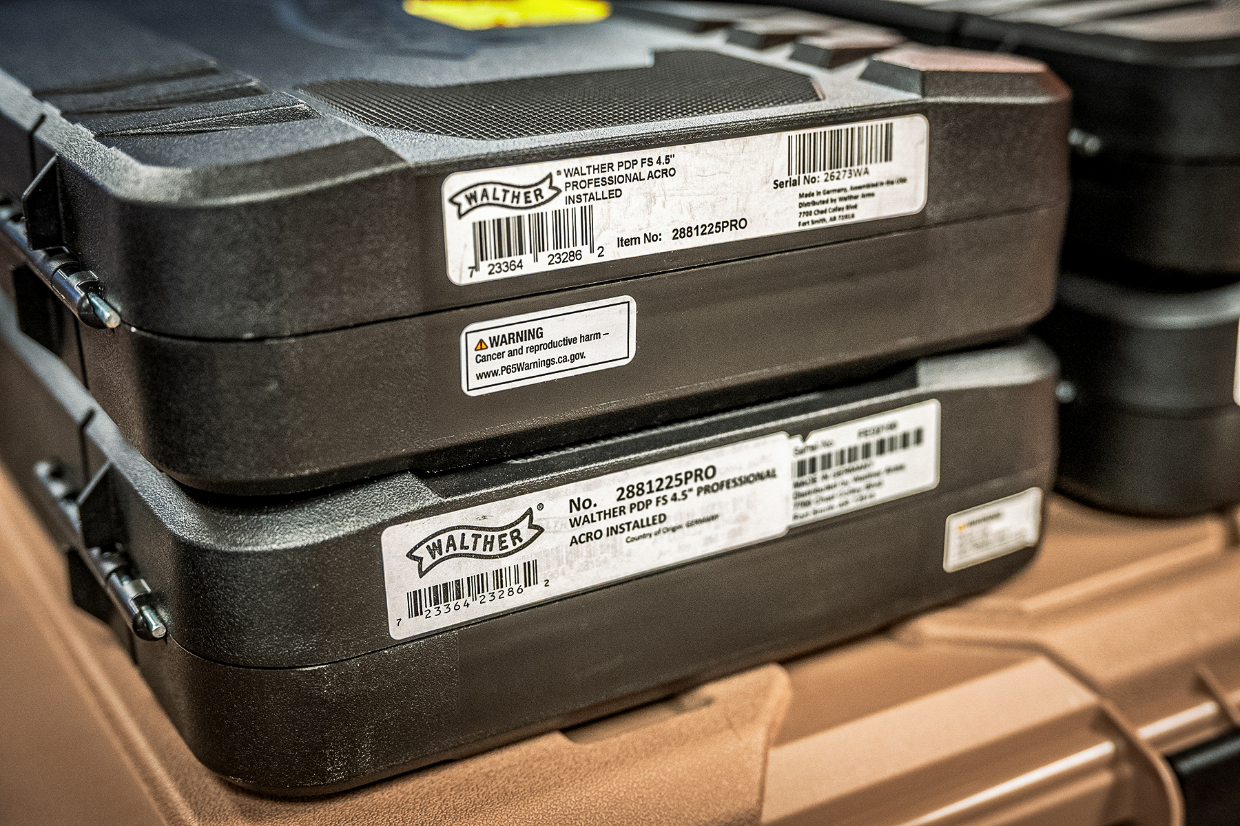 the two Walther pistols in their cases