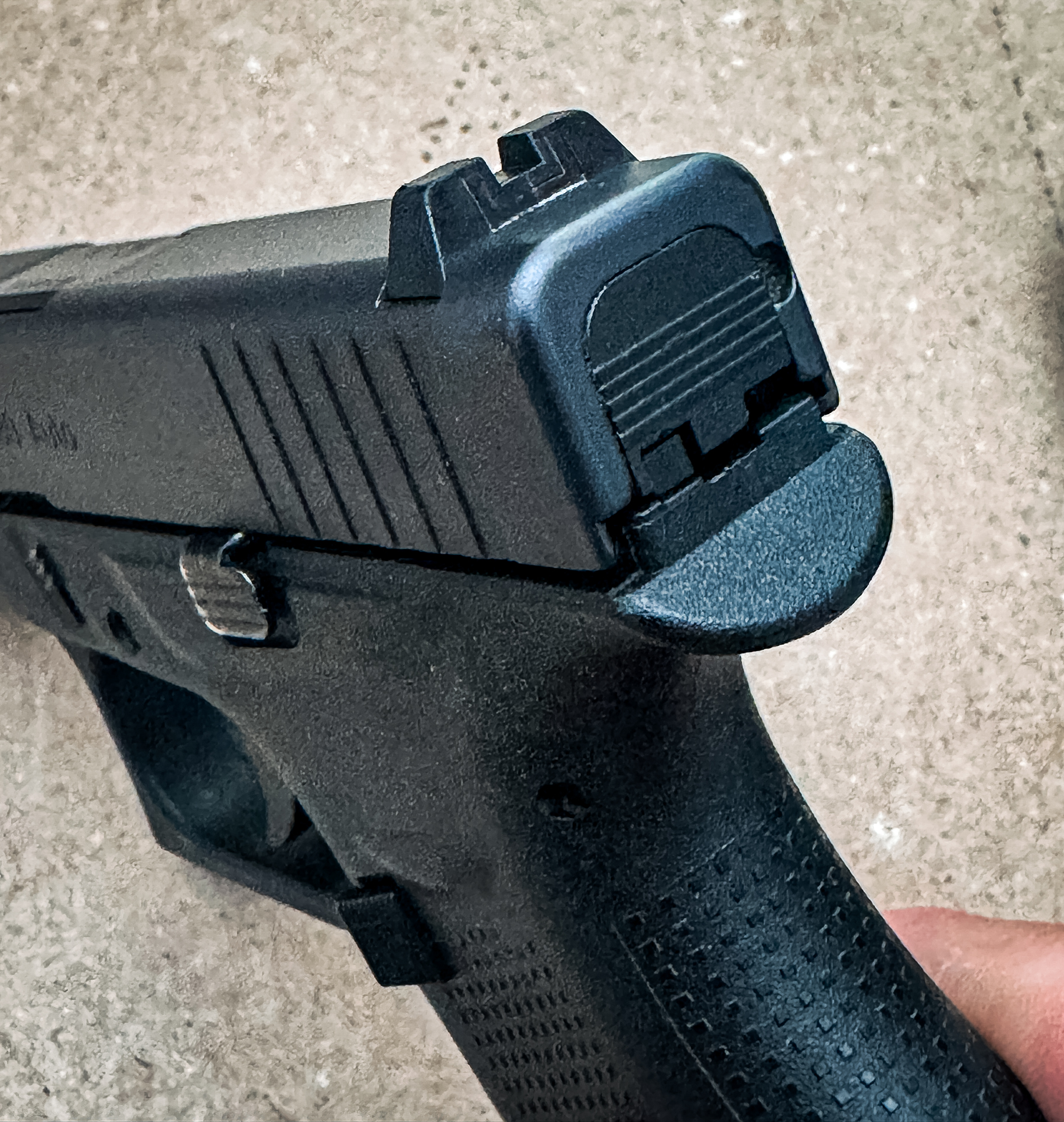 rear of slide and rear sight