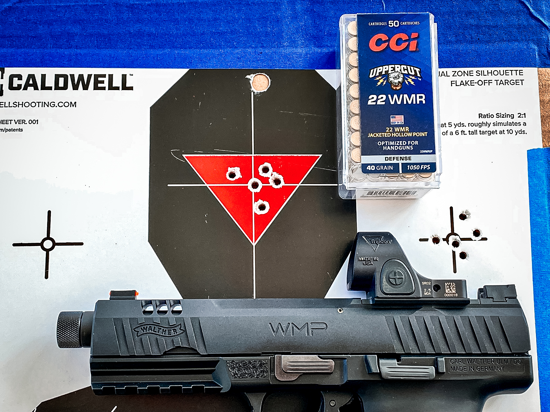 Walter WMP SD trigger with target and CCI ammo