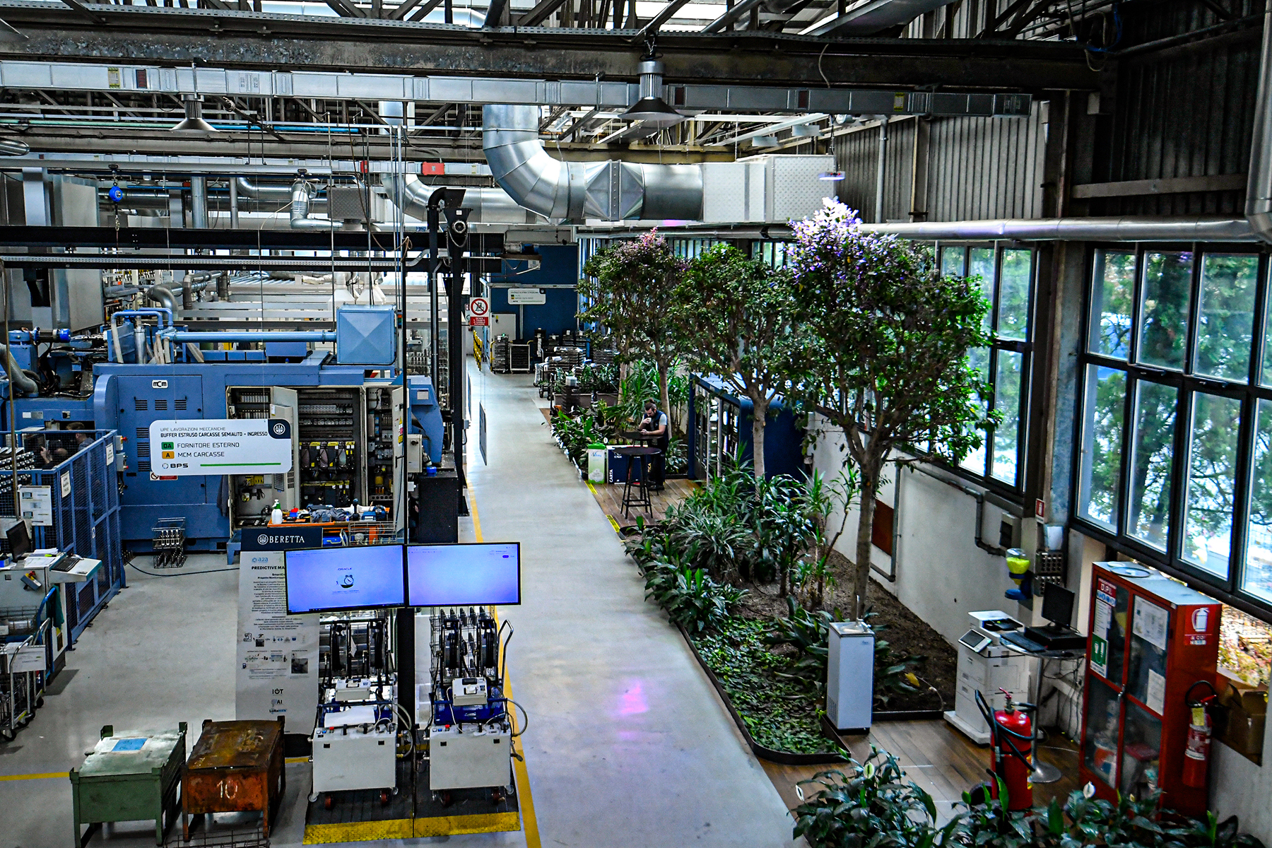 Beretta fActory with greenery growing indoors
