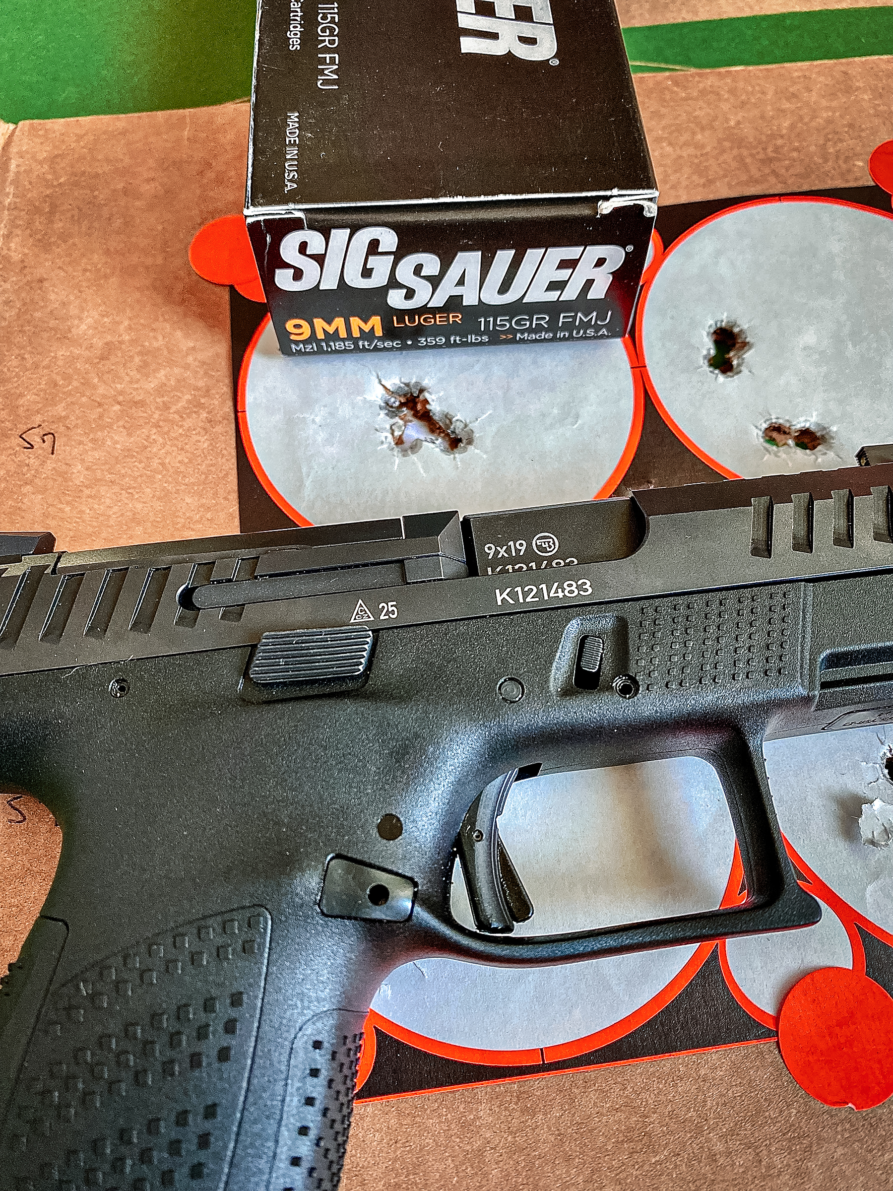 CZ-USA P-10 C Ported handgun with SIG SAUER 9mm FMJ ammo