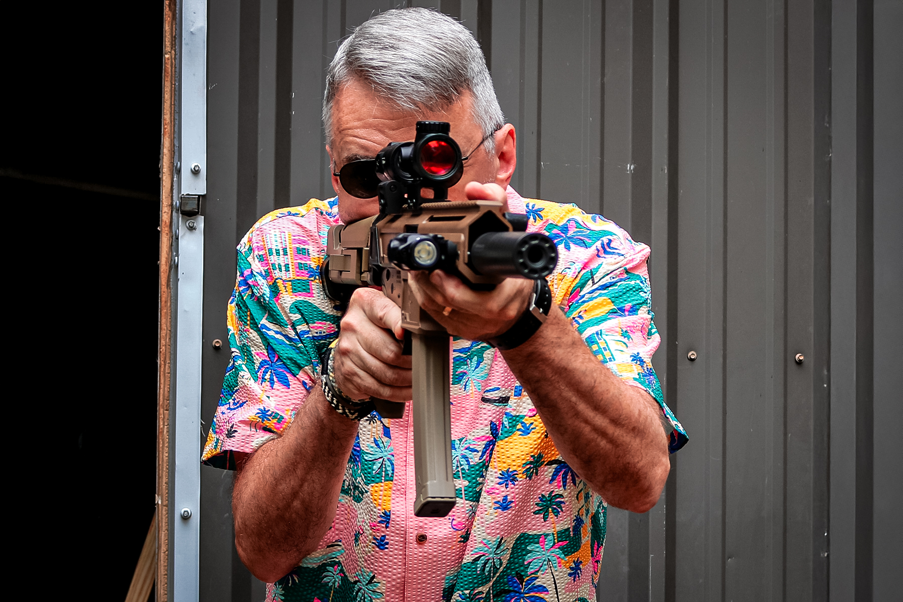 the author firing the PSA JAKL 9