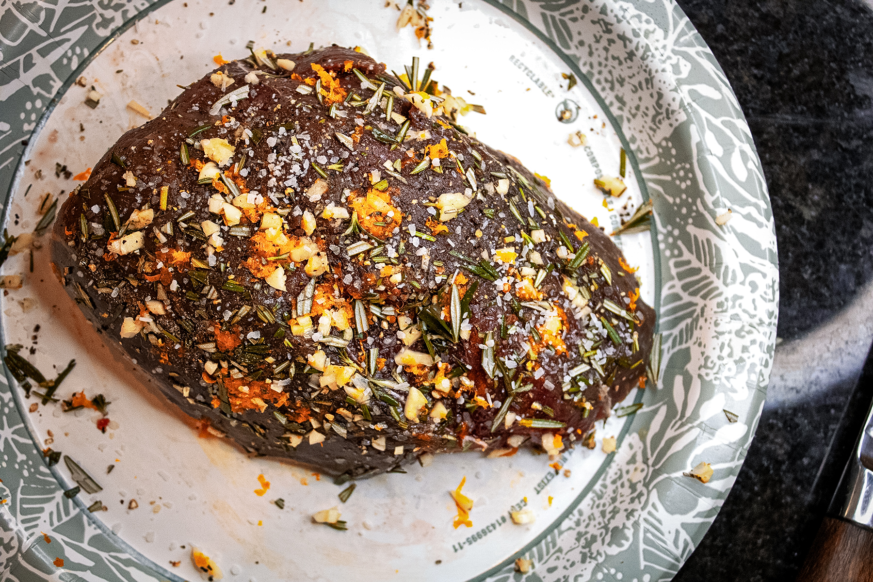 seasoned venison roast