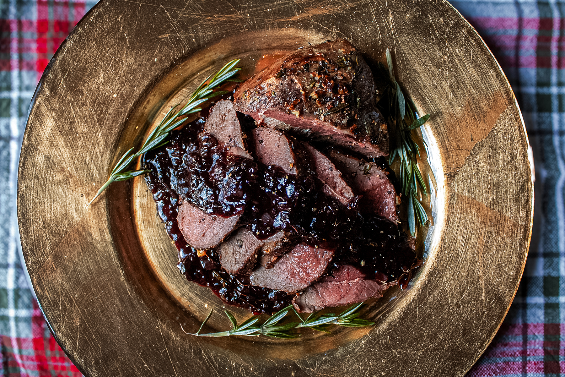 Venison Roast with red wine reduction
