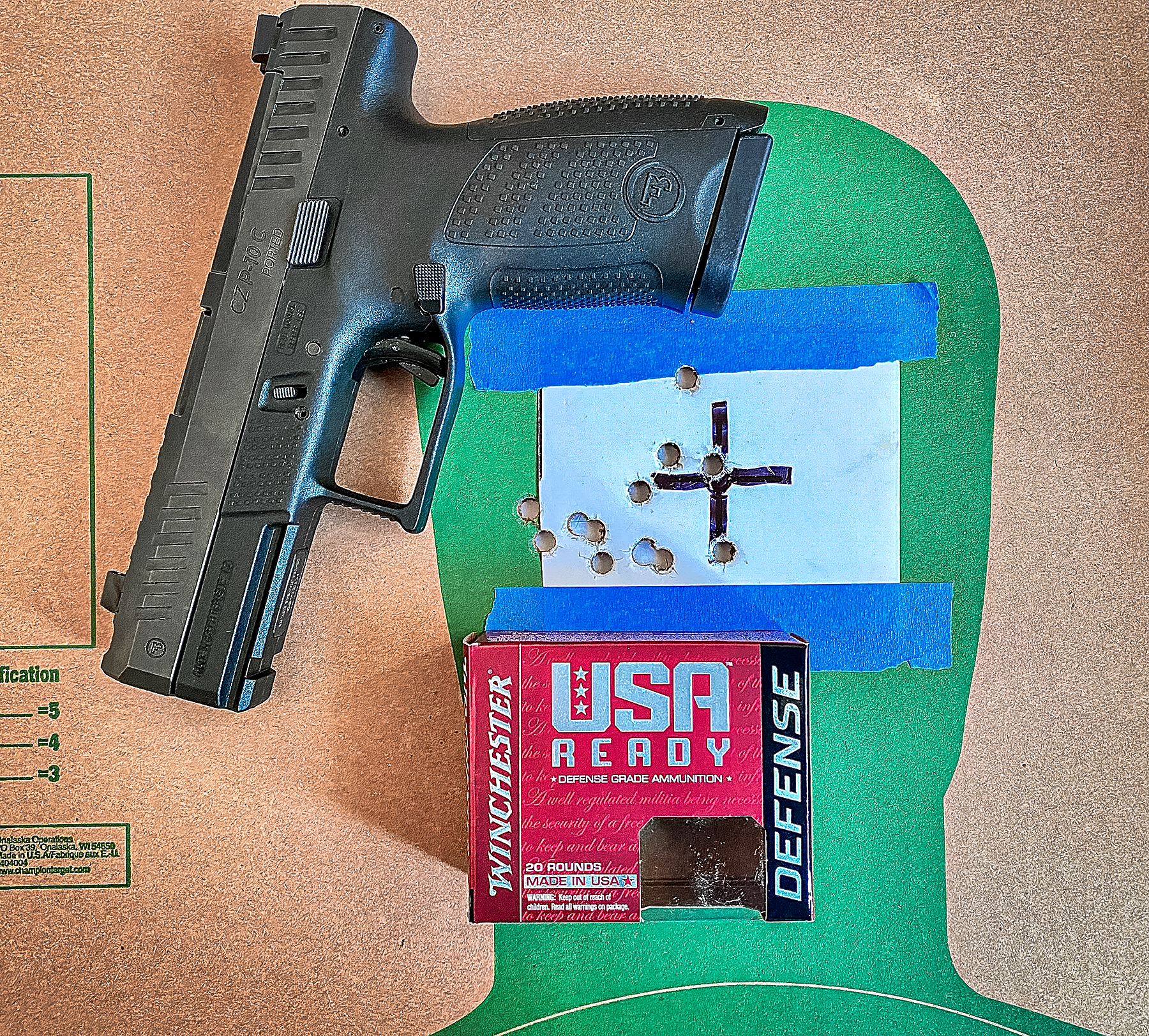 CZ-USA P-10 C Ported handgun with Winchester USA Ready Defense ammo