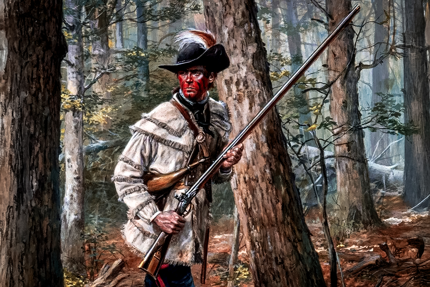 Daniel Morgan with rifle painting