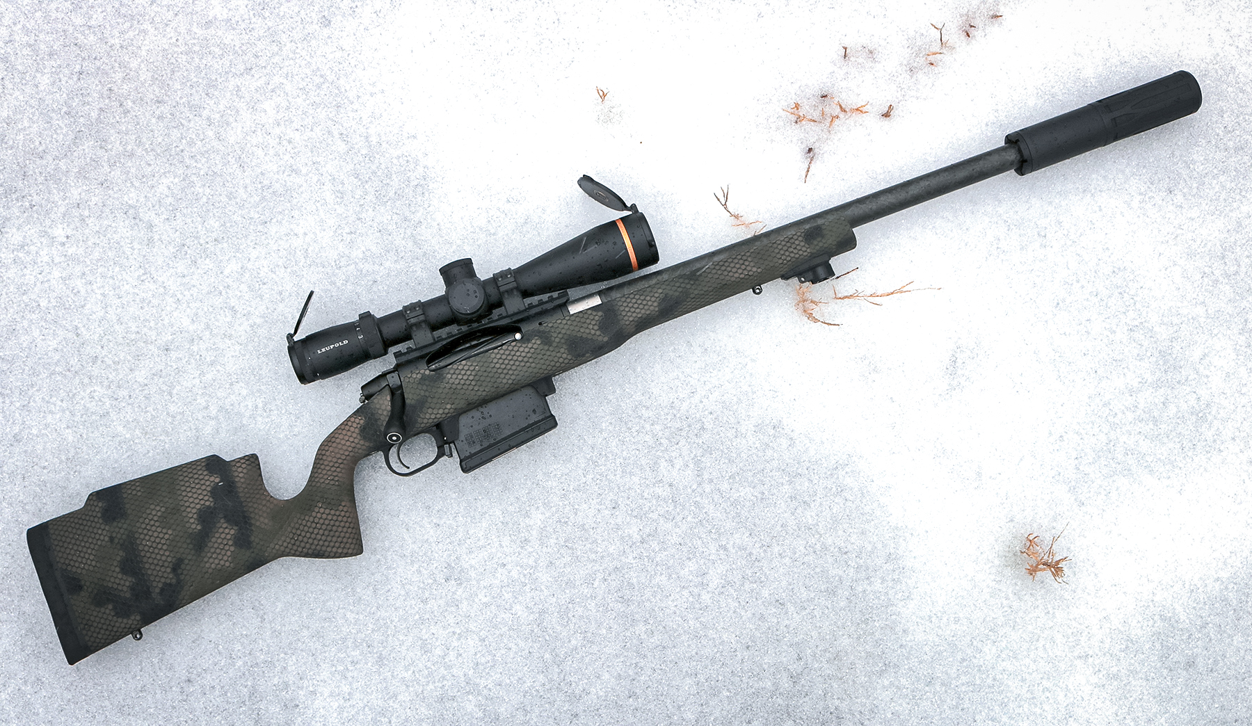 dead air Nomad Ti OTB suppressor on a bolt action rifle