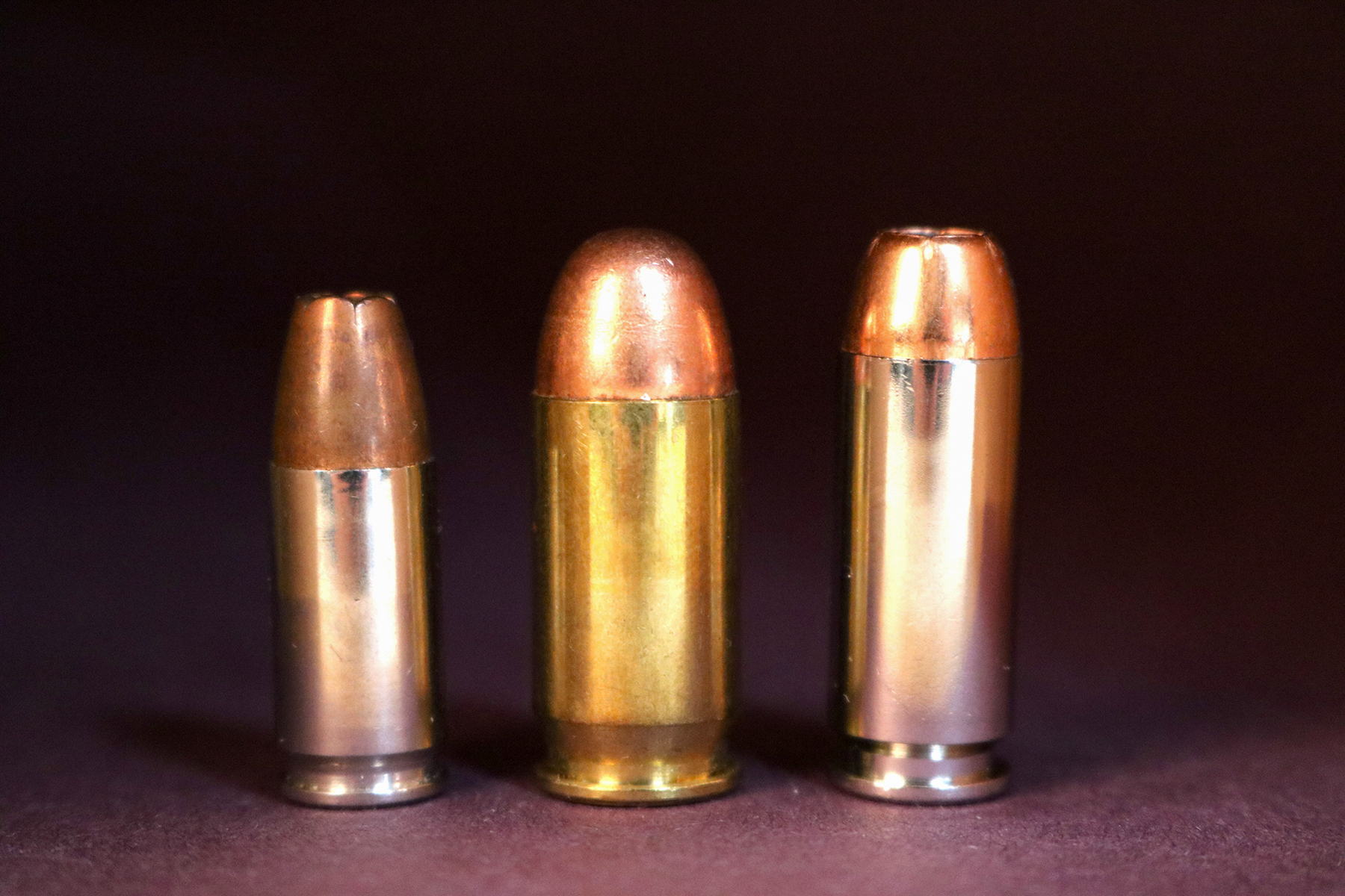 9mm, .45 ACP, and 10mm catridges