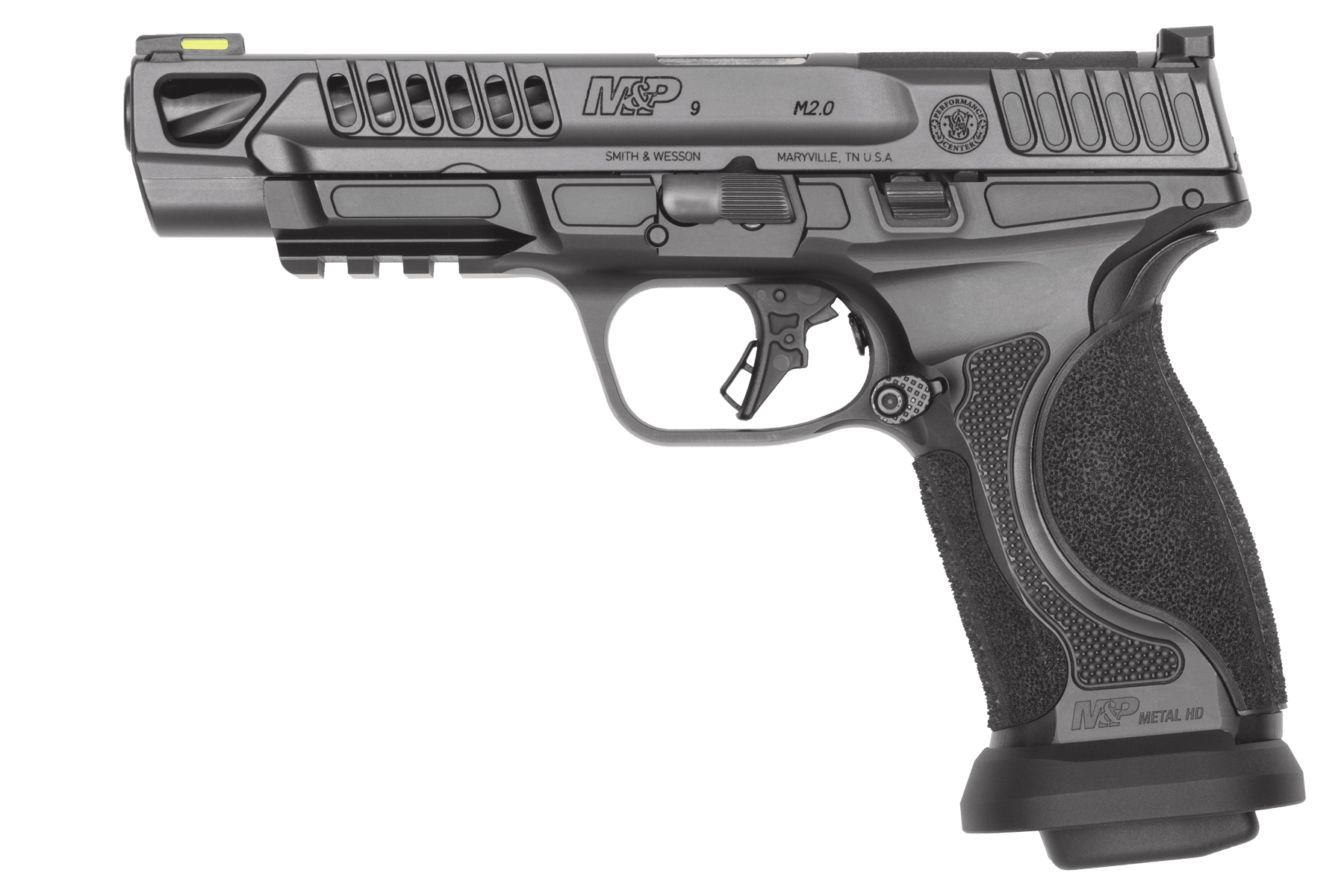 M&P 9 M2.0 Metal HD Competitor on target background