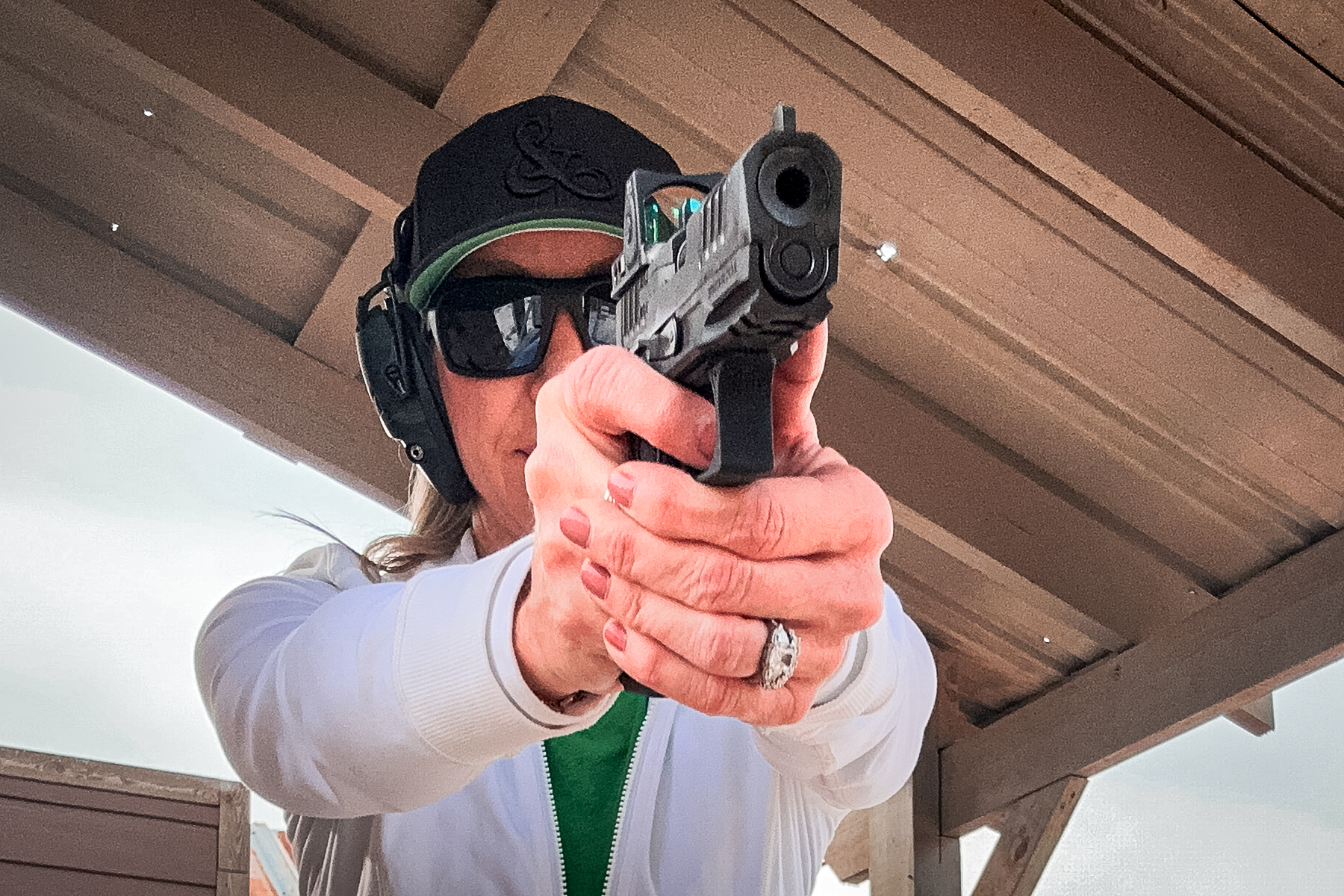 the author firing a Staccato HD C3.6