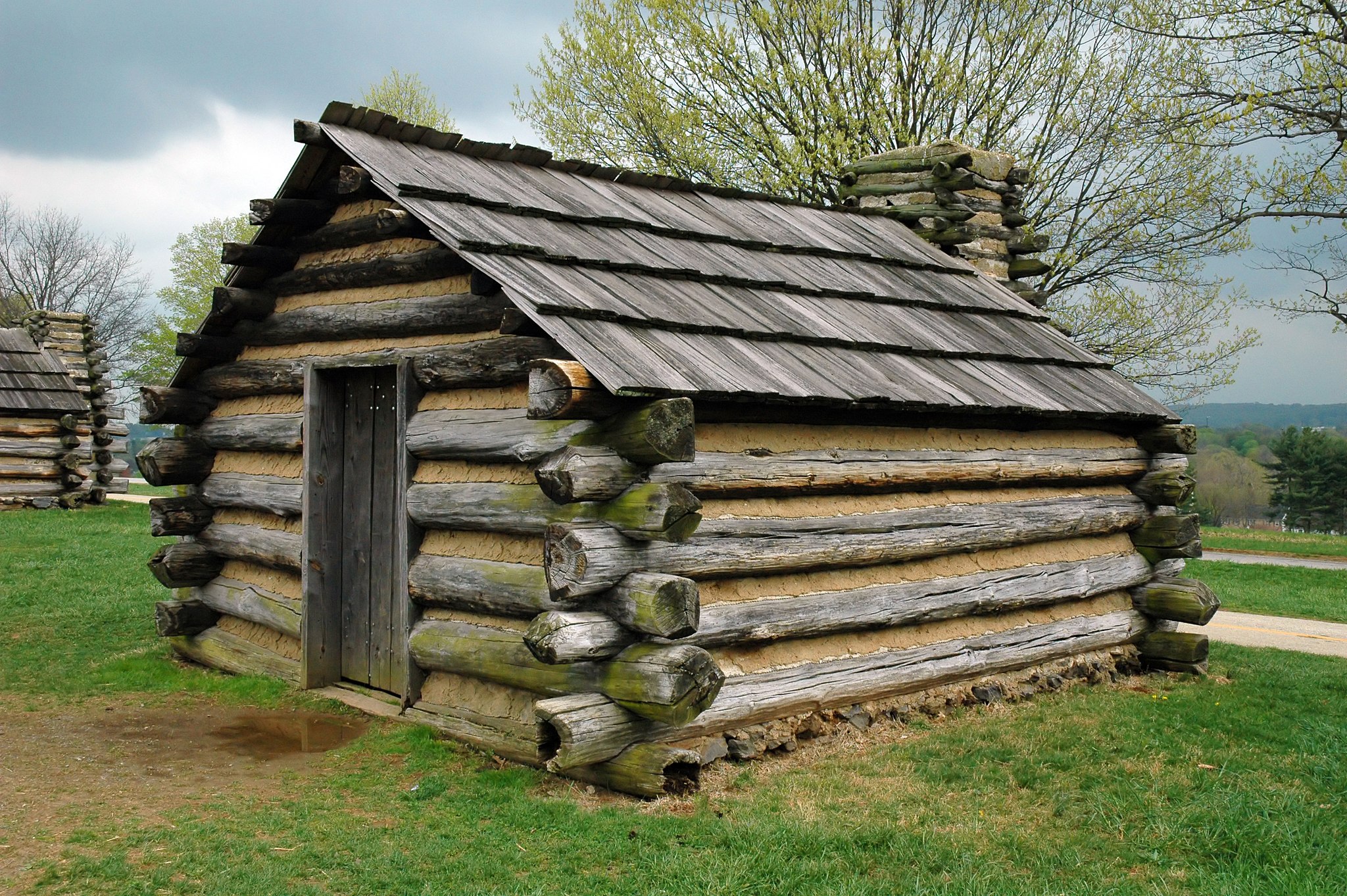 A replica of a cabin at Valley Forge in which soldiers of George Washington's army would have stayed during the winter of 1777-1778.