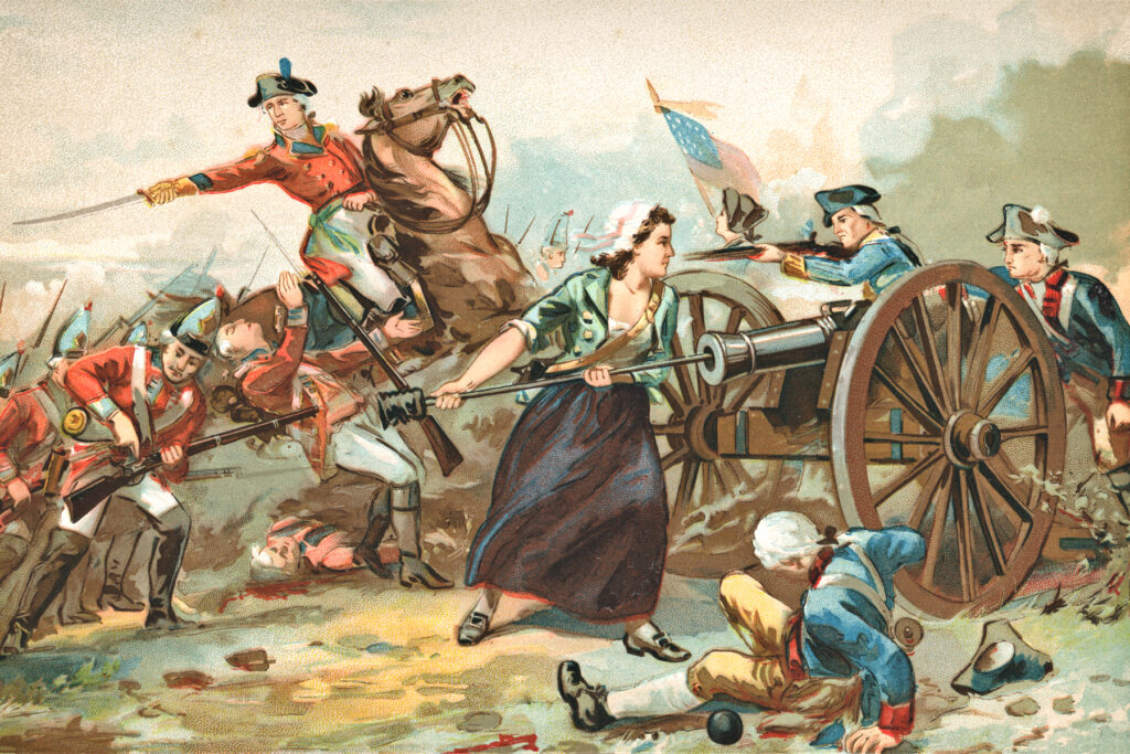 Molly Pitcher at the Battle of Monmouth During the American Revolutionary War in New Jersey