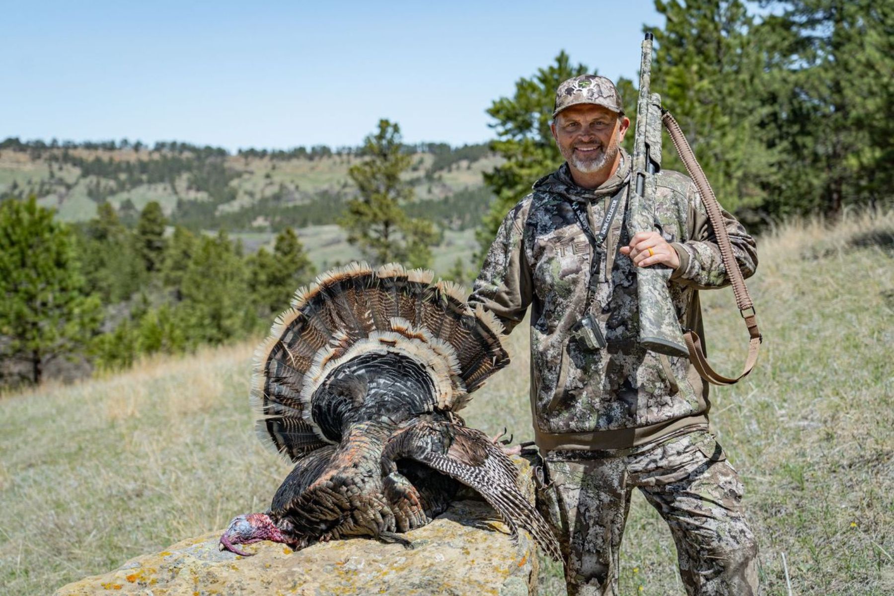 Michael Waddell poses with a Merriam's turkey