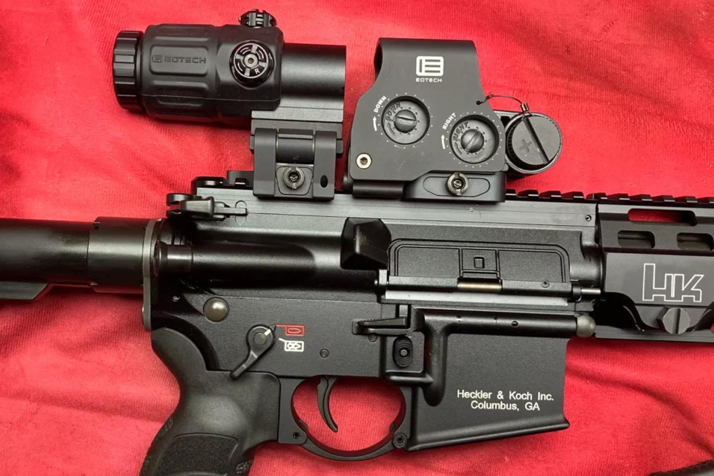 HK MR556 A4 with an EOTECH HH II holographic magnifier combo