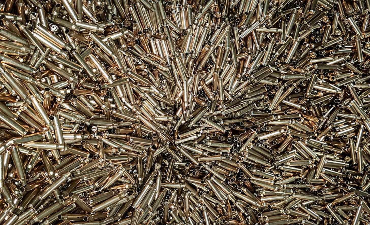 a huge container of rifle casings