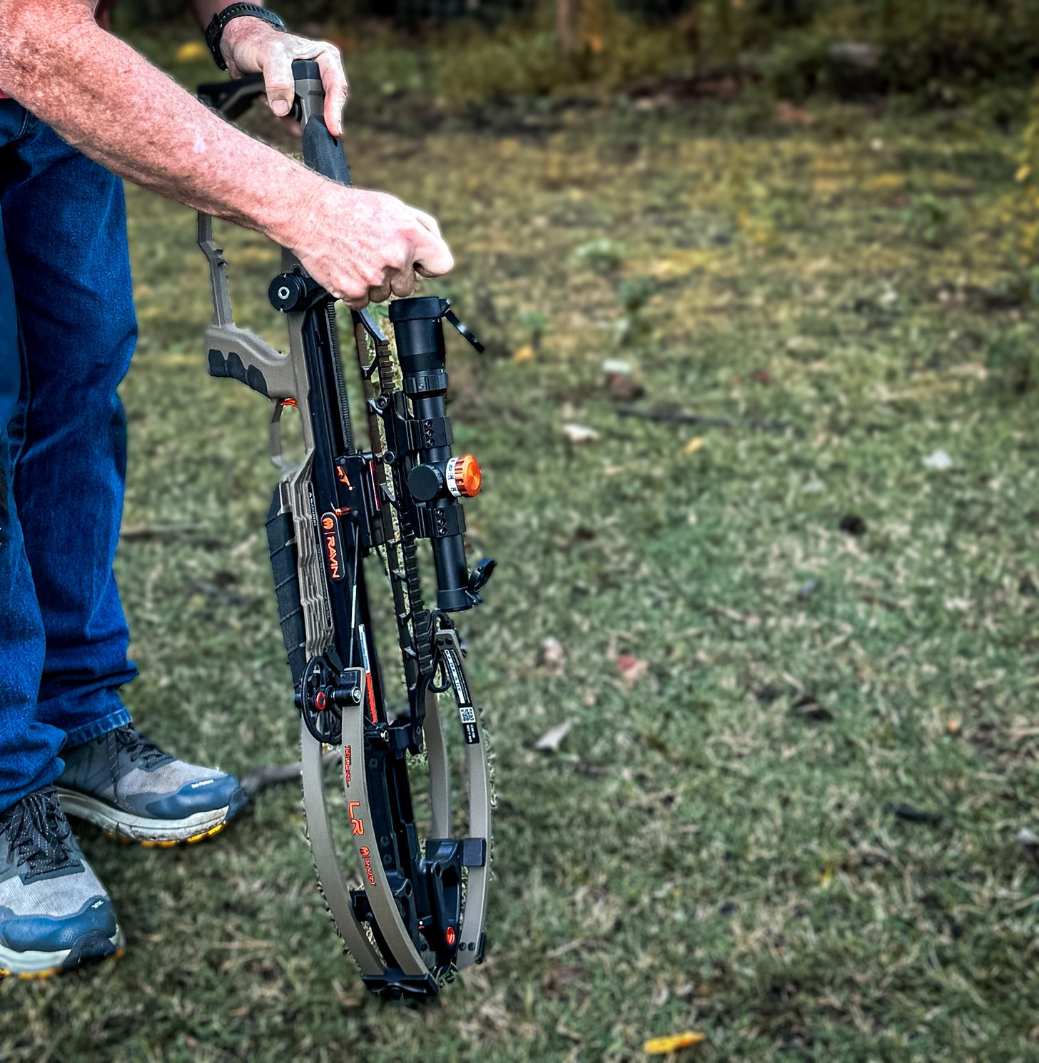 at full draw, loading