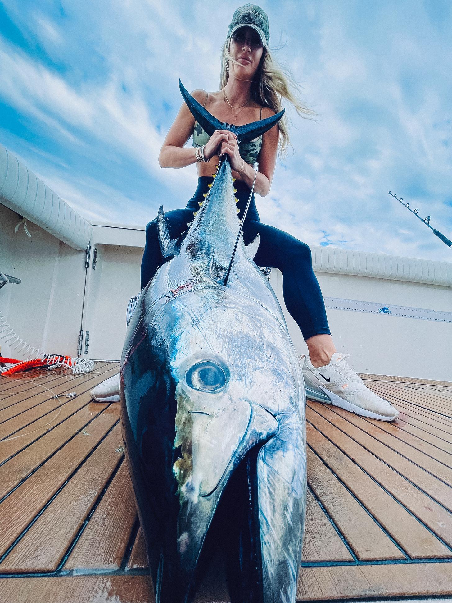 lauren brown with a tuna