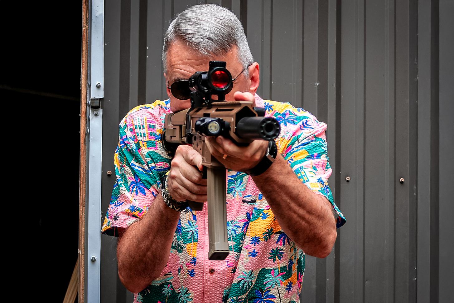 the author firing the PSA JAKL 9