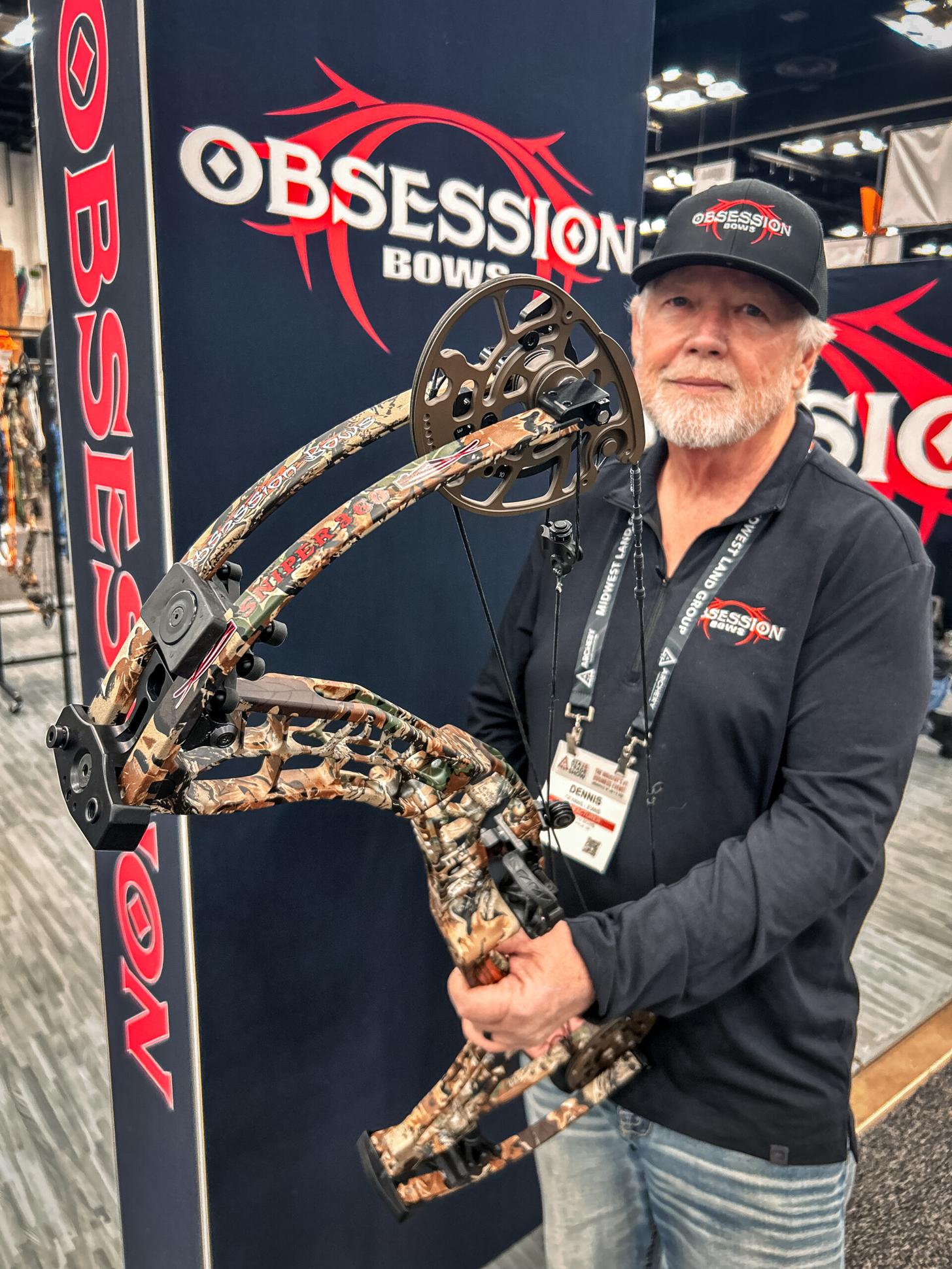 the new Obsessions Sniper 360 compound bow at ATA Show 2026