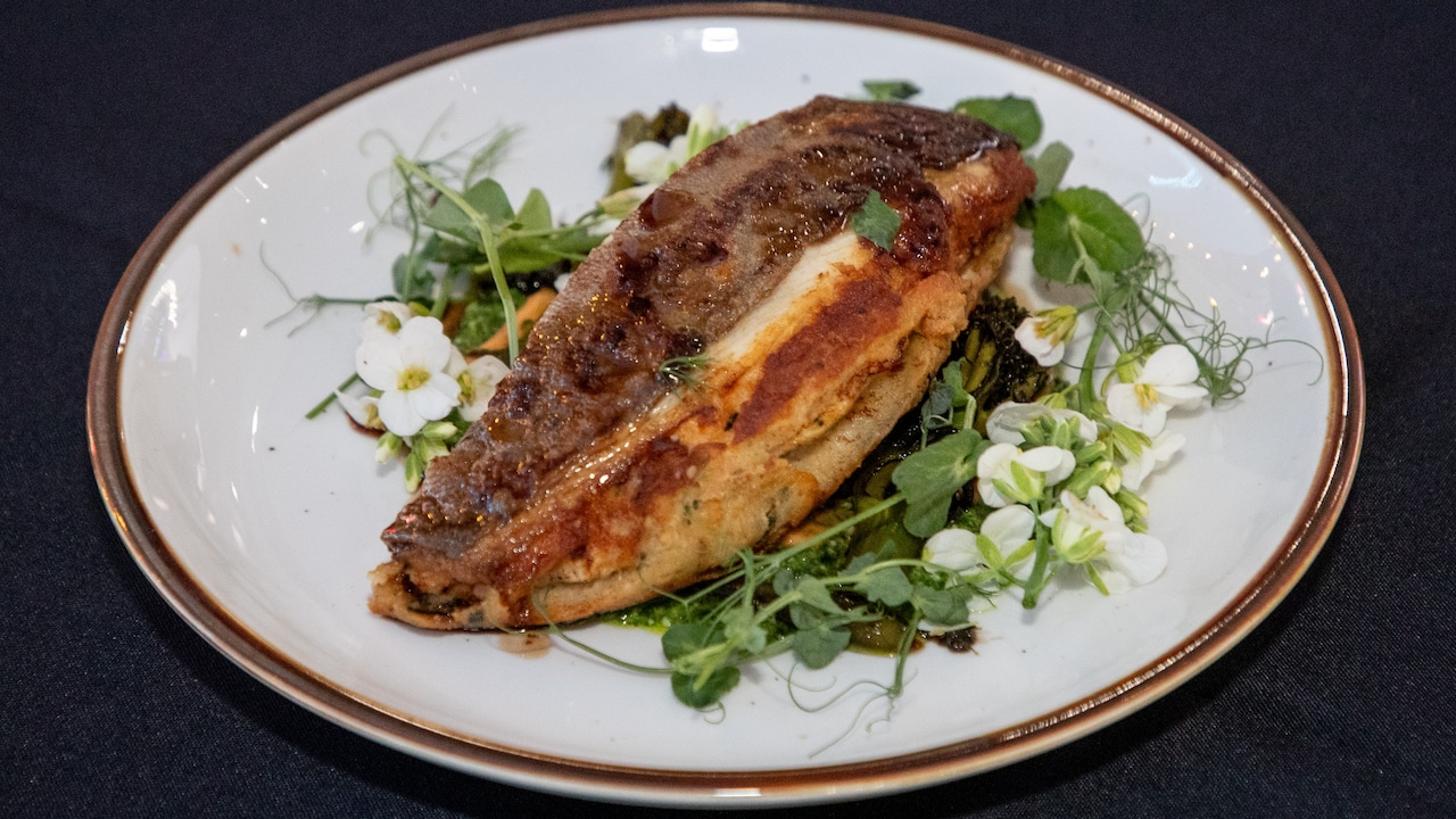 pompano stuffed with shrimp and crab meat