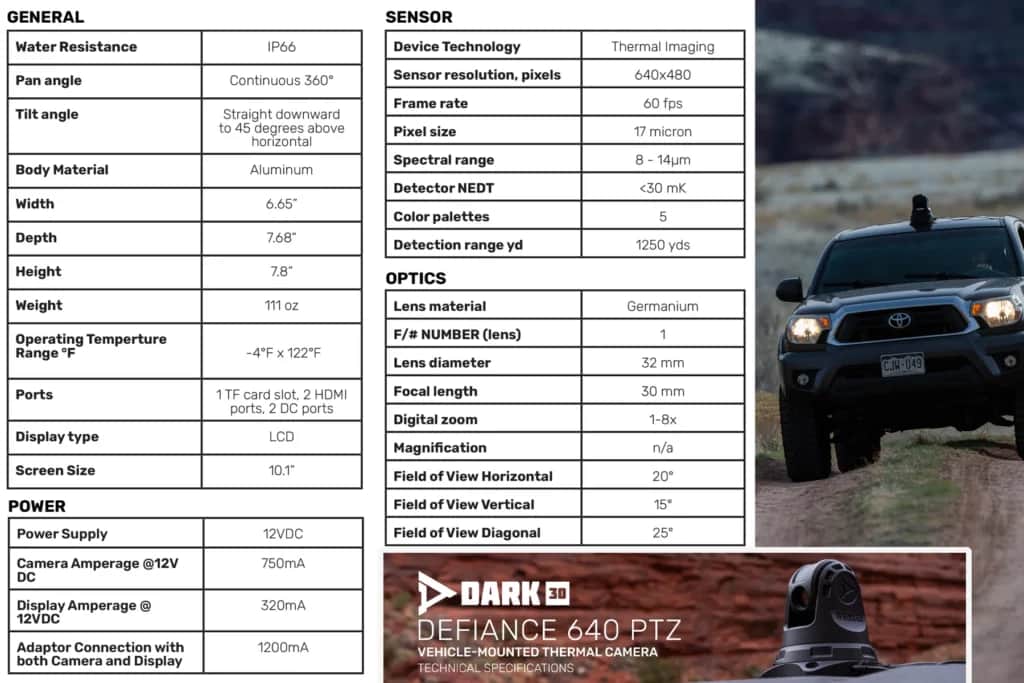Defiance 640 PTZ Features At A Glance