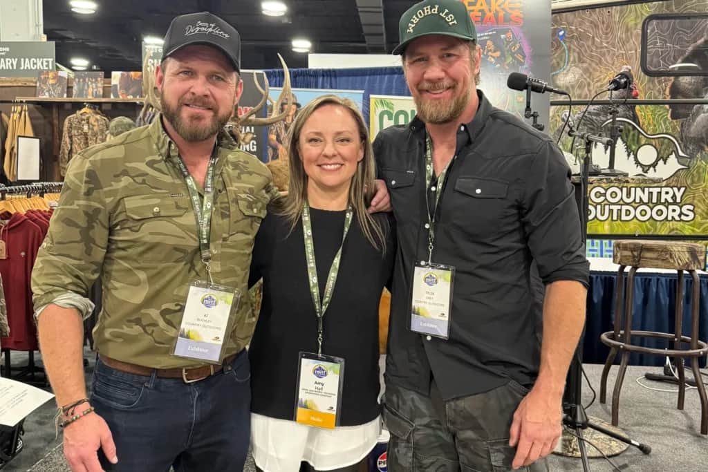 AJ Buckley and Tyler Grey of the CBS drama SEAL Team with Hook & Barrel's Amy Hall