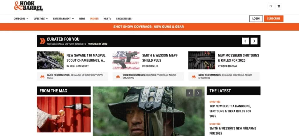 Hook & Barrel AI curated content using GUIID