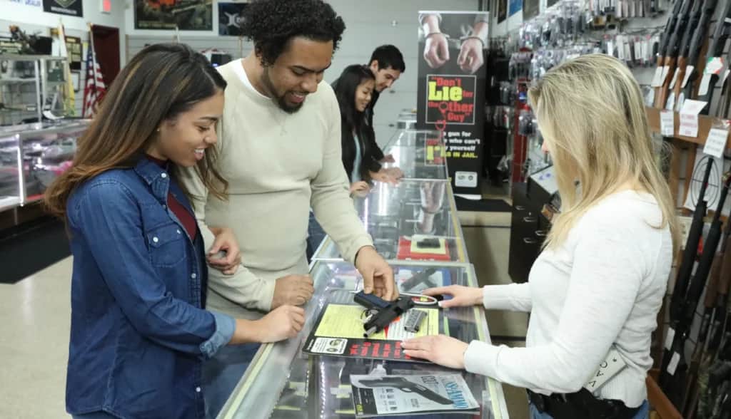 NSSF Courtesy photo Young under 21 adults buying handgun in store