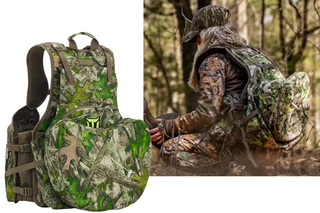 TideWe Turkey Hunting Vest With Seat Cushion and Game Pouch 