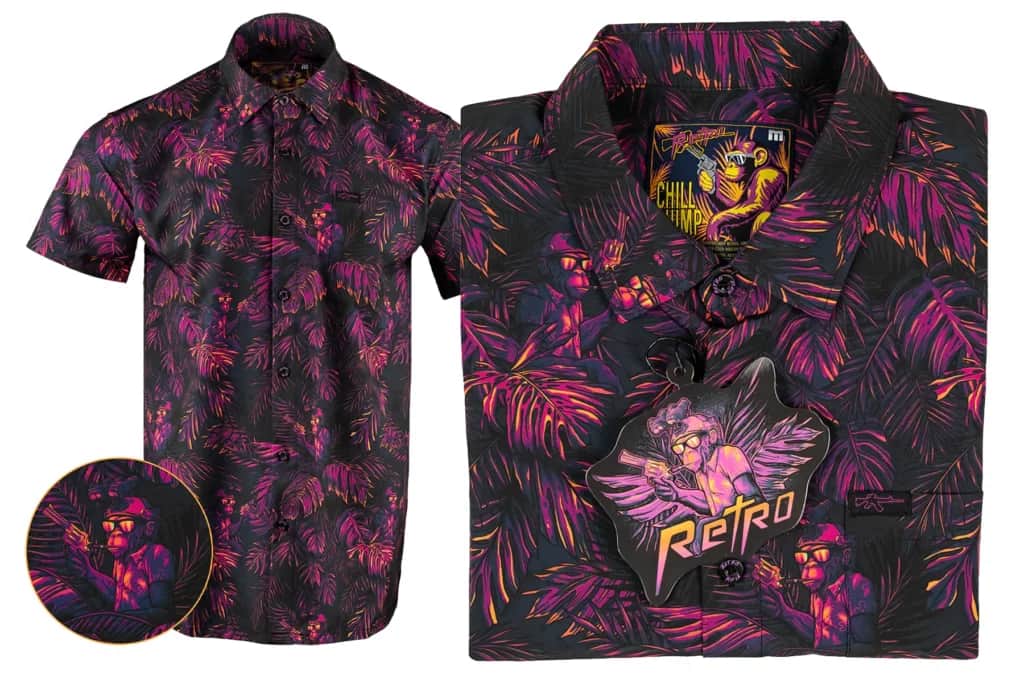 Retro Rifle Chill Chimp Button Down