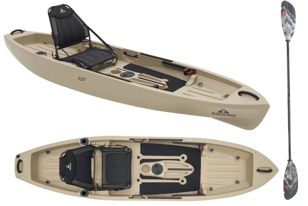 Ascend 10T Desert Storm Sit-On-Top Kayak with Enhanced Seating System Fishing Package - $649.97