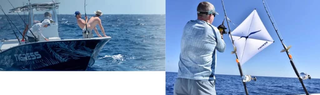 Kite fishing with Tigress Outriggers