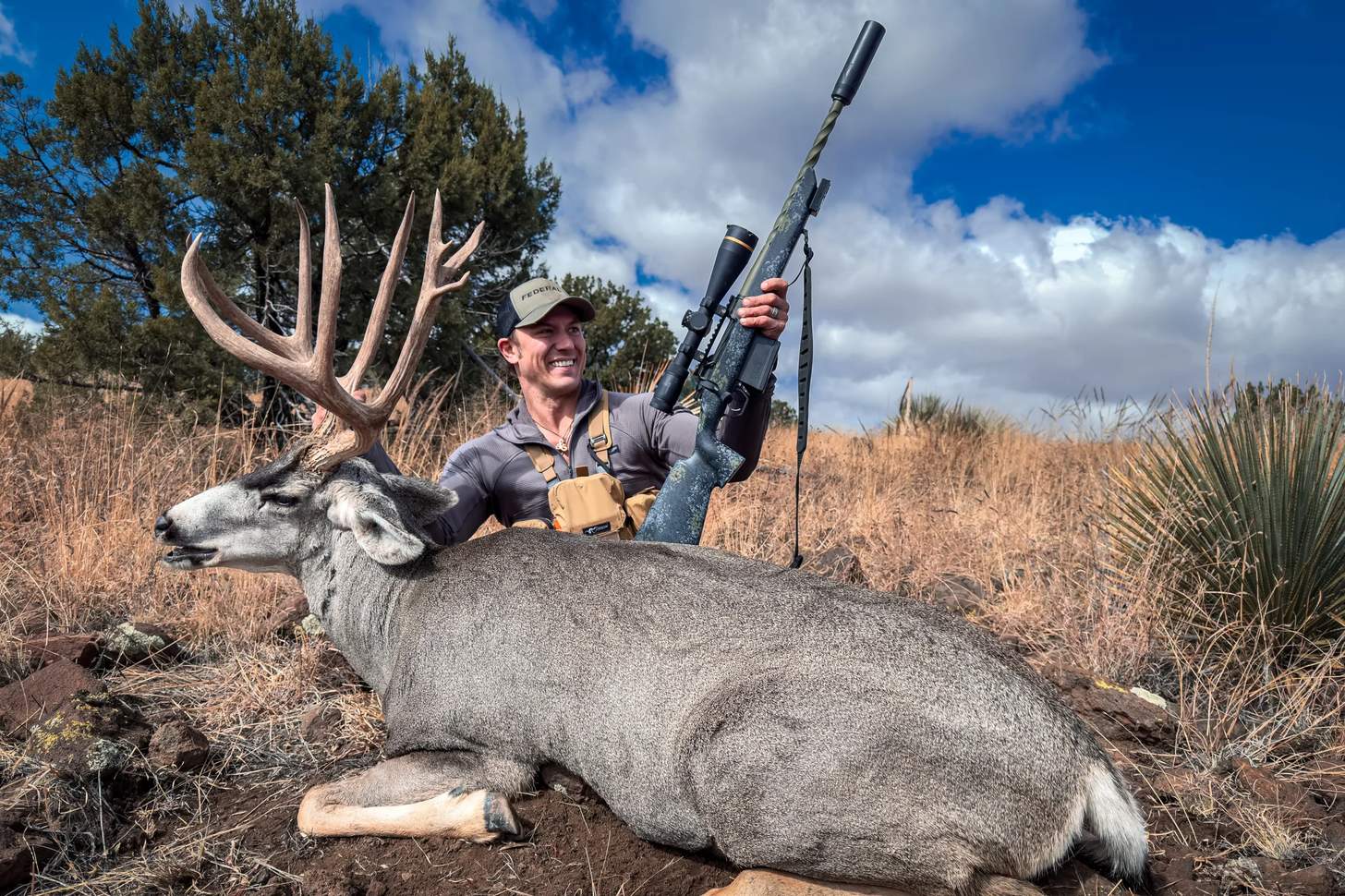 John Radzwilla with a Horizon rifle and a nice buck in Texas