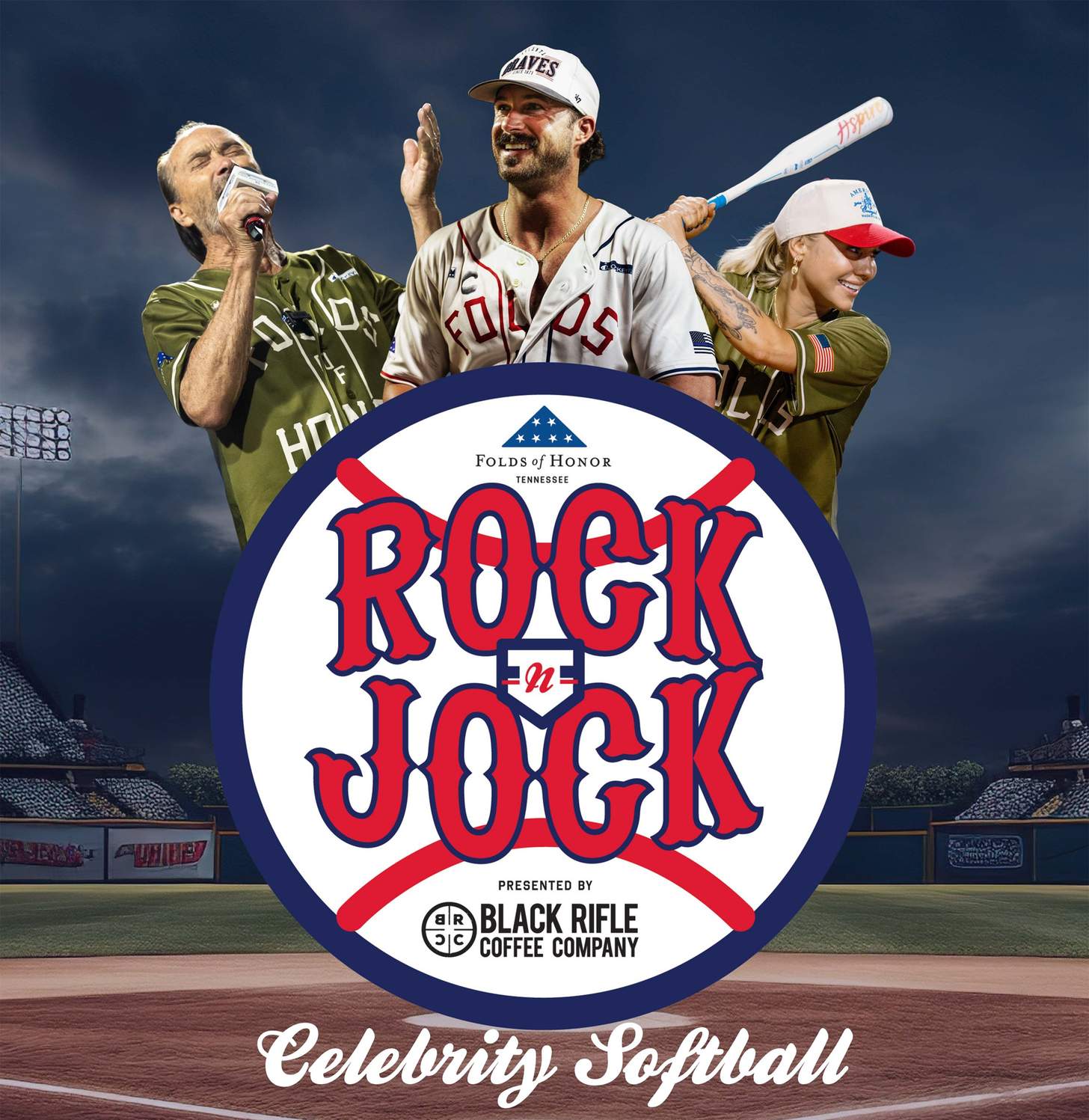 Folds of Honor Charity Softball game highlights, rock N jock main logo