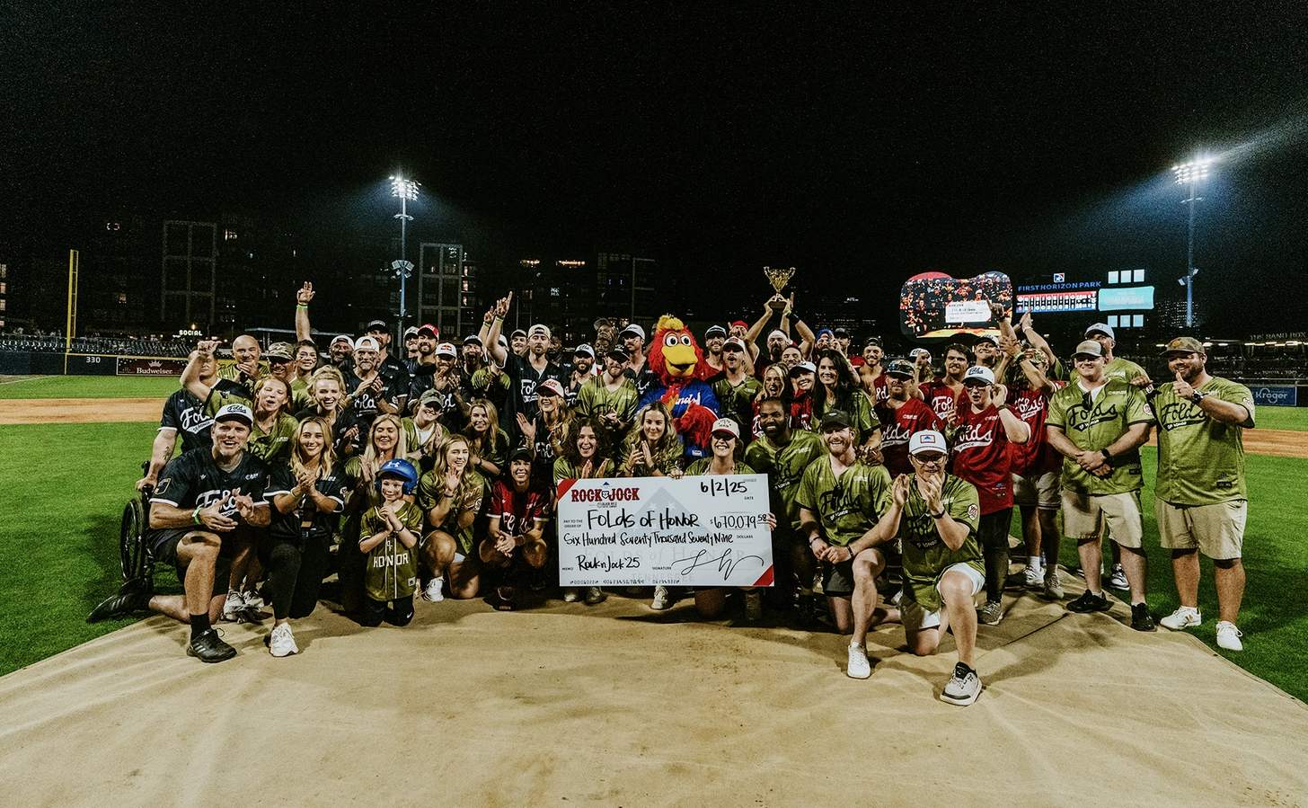 Folds of Honor Charity Softball game teams