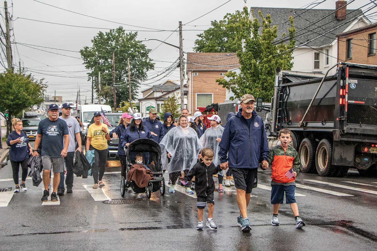 Frank Siller, chairman and CEO of the Tunnel to Towers foundation leading a parade