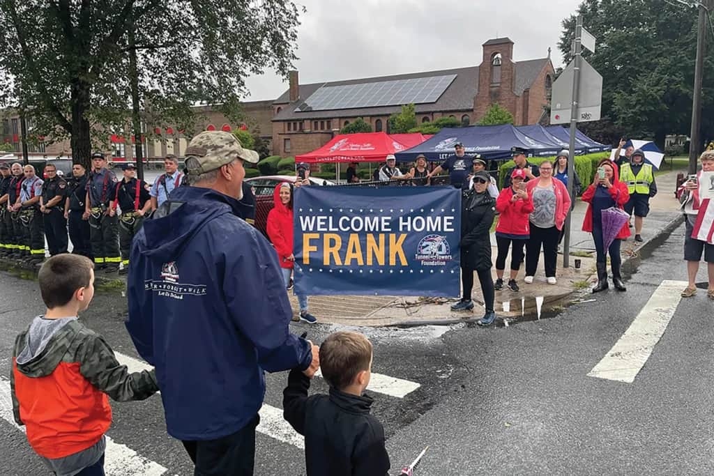 Frank Siller, chairman and CEO of the Tunnel to Towers foundation at a welcome home celebration