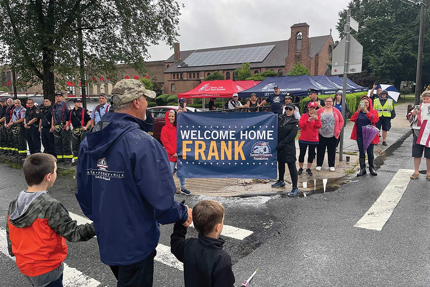 Frank Siller, chairman and CEO of the Tunnel to Towers foundation at a welcome home celebration