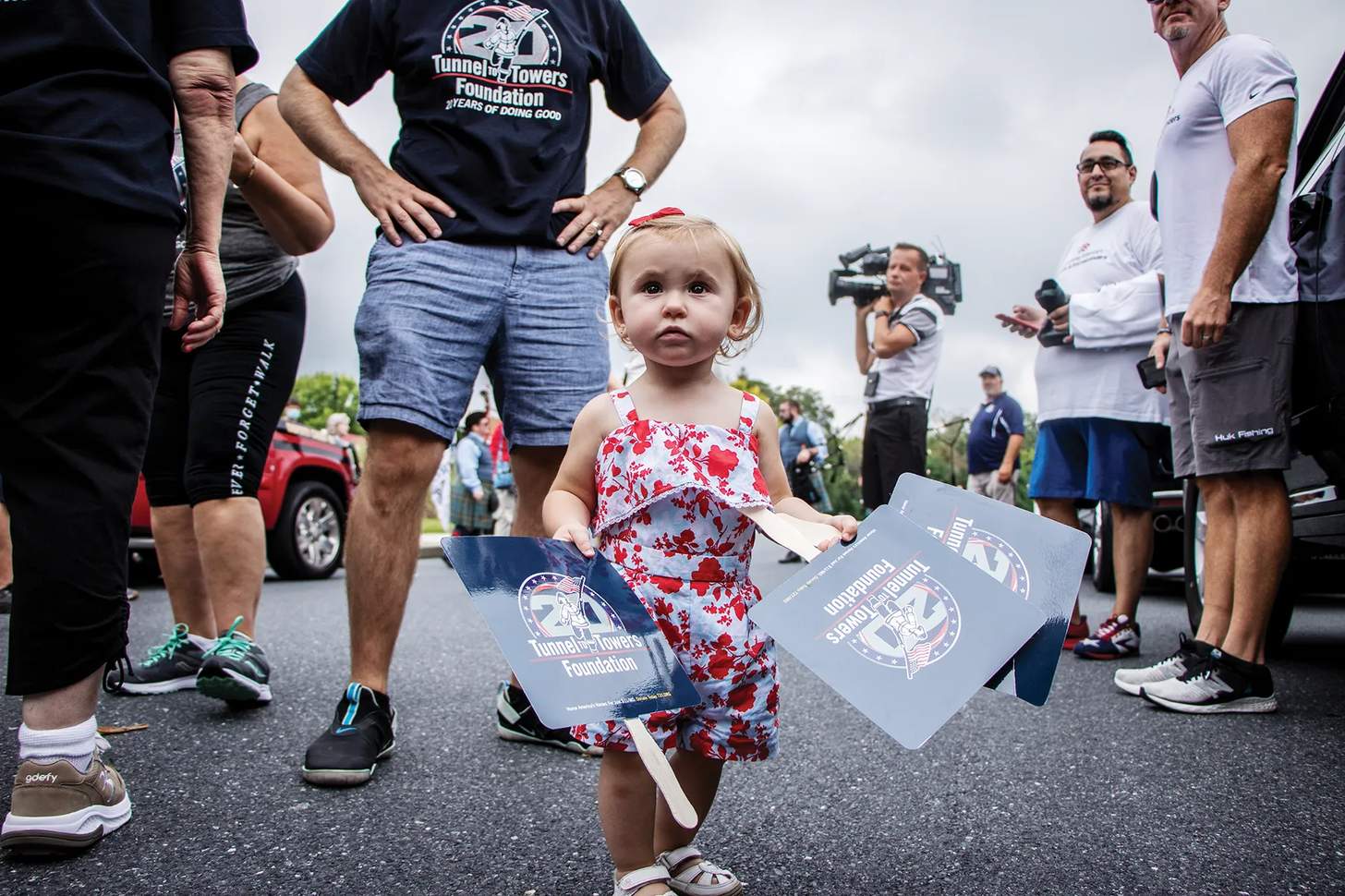 a child at a tunnel for towers event